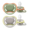 Avent 2 ciucci ultra air 6-18 mesi colore verde/grigio – philips