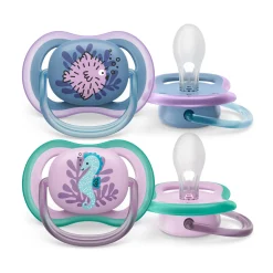 Avent 2 ciucci ultra air 6-18 mesi colore blu/rosa – philips