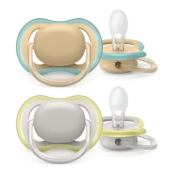 Avent 2 ciucci ultra air 0-6 mesi colore grigio/marrone – philips