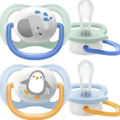 Avent 2 ciucci ultra air collection 0-6 mesi con tettarella simmetrica ortodontica – animaletti – philips