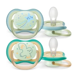 Avent 2 ciucci ultra air night time 0-6 mesi decorazione stella/uccellino – philips