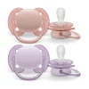 Avent 2 ciucci ultra soft 0-6 mesi colore viola/rosa – philips