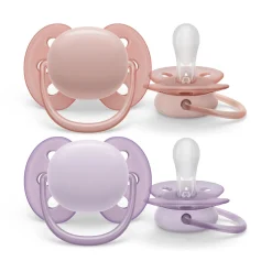 Avent 2 ciucci ultra soft 0-6 mesi colore viola/rosa – philips