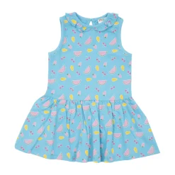 Mawi Abito estivo bimba azzurro stampa anguria