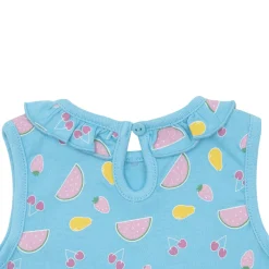 Mawi Abito estivo bimba azzurro stampa anguria