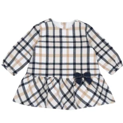 Chicco Abito ml tartan con fiocco blu –