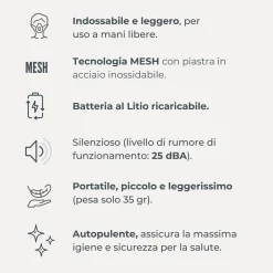 Nuvita Aerosol indossabile con tecnologia mesh –