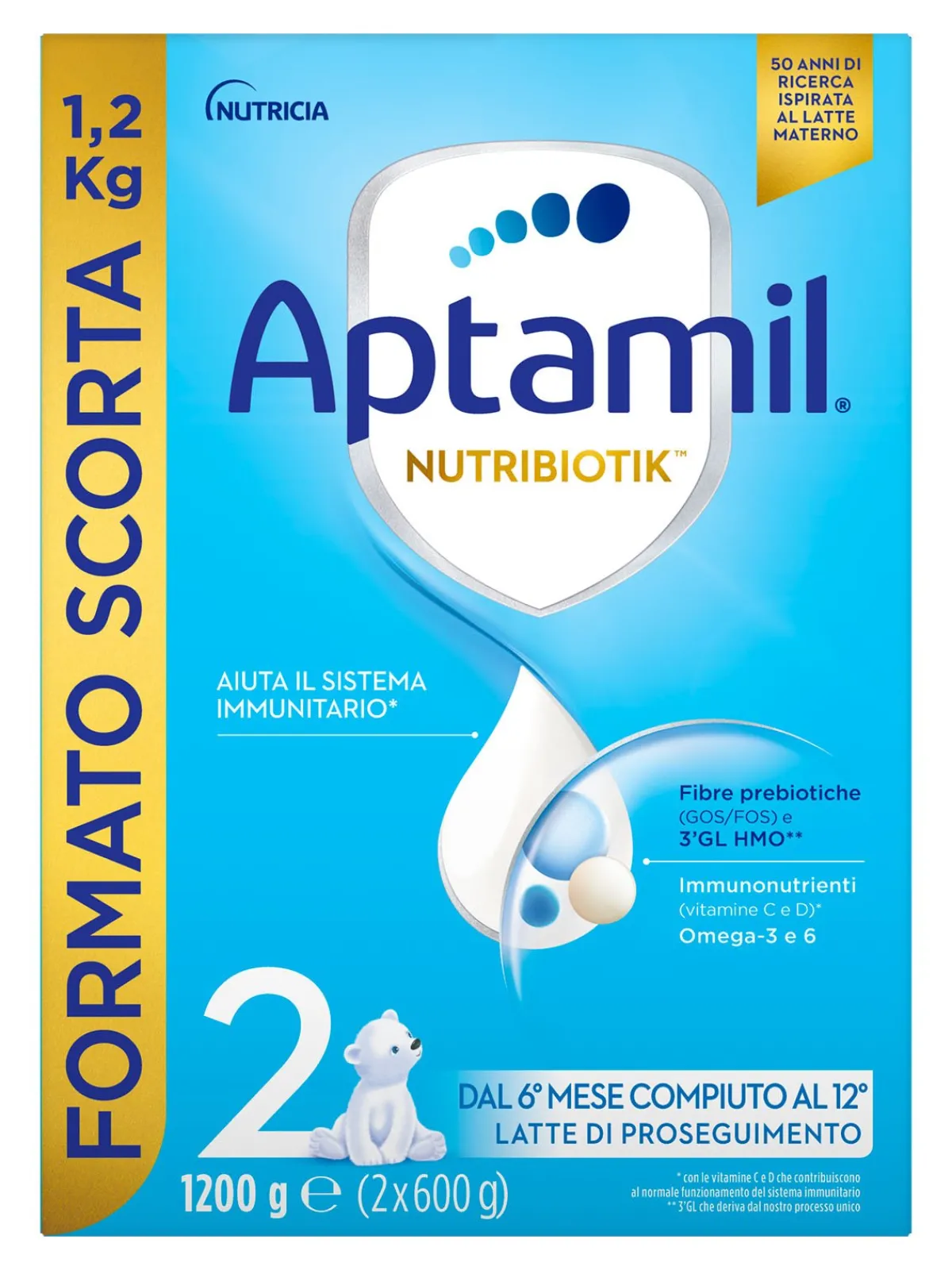 Aptamil – 2 latte di proseguimento nutrobiotik 1.200gr (2 buste x 600gr)