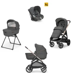 Inglesina Aptica system quattro darwin infant colore velvet grey telaio palladio black –