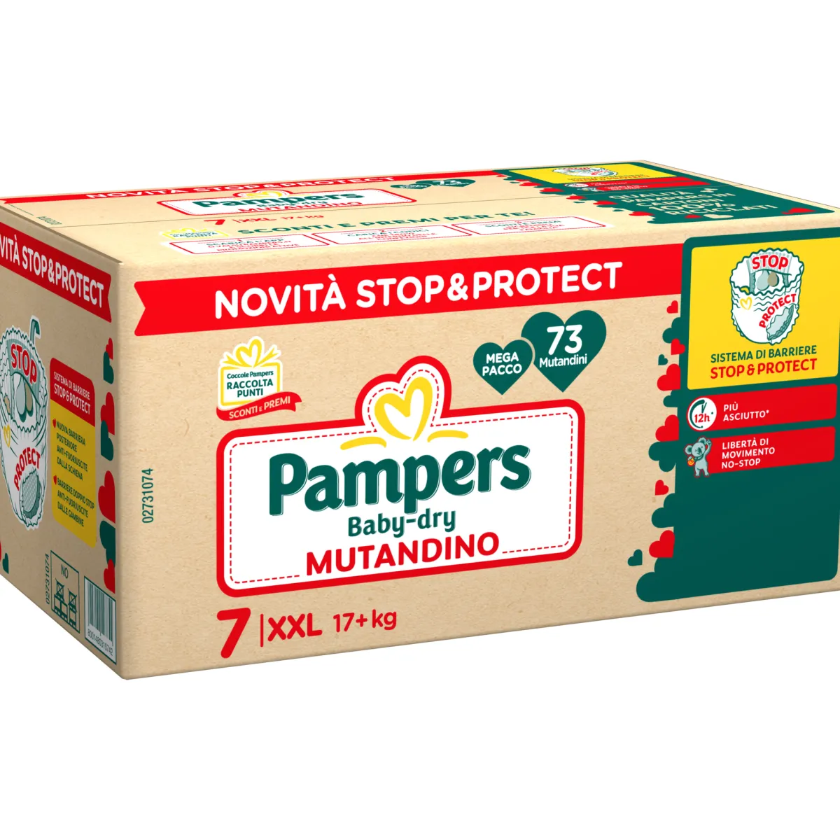 Catalogo Pampers Baby dry mutandino taglia 7 mega xxl x73 – pampers