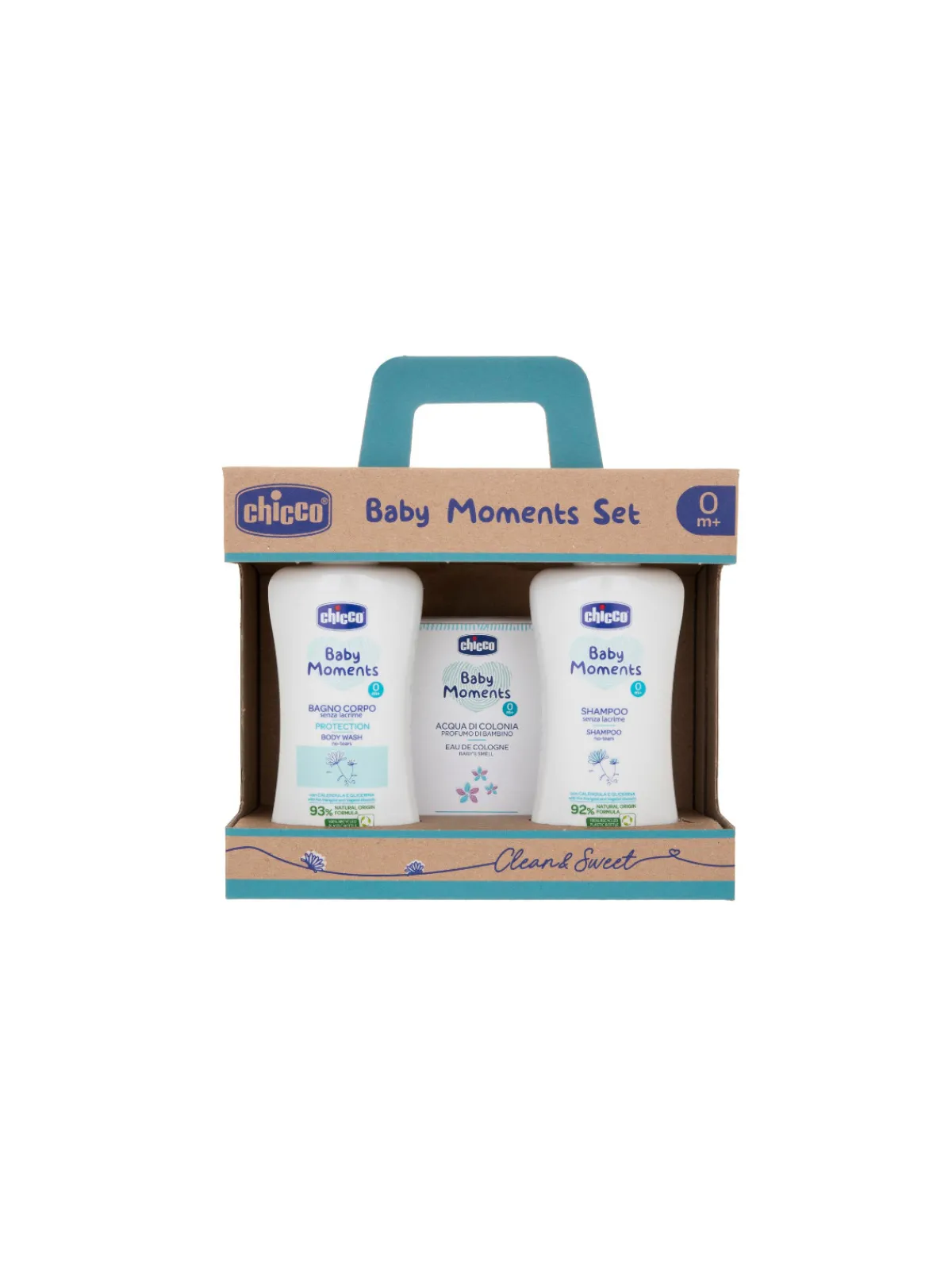 Bambino Chicco Baby moments set 1 bagno corpo, shampoo, colonia