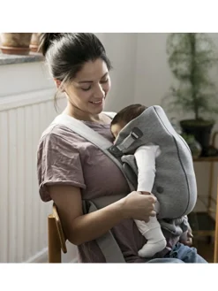 Babybjörn marsupio baby carrier mini light grey 3d jersey