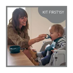 Babymoov set pappa 6-12 mesi 3 pezzi first’isy cane blu