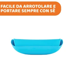 Chicco Bavaglino in silicone azzurro 6m+ facile da arrotolare –
