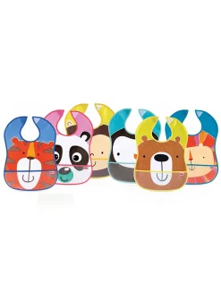 Nuby Bavaglino nylon con raccogli briciole colori assortiti