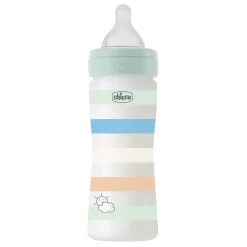 Chicco Biberon benessere 250ml flusso medio in plastica verde azzurro –