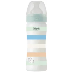 Chicco Biberon benessere 250ml flusso medio in plastica verde azzurro –