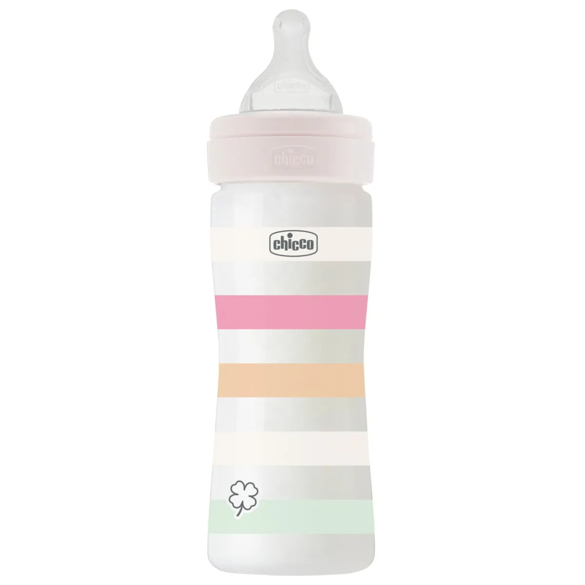 Chicco Biberon benessere 250ml flusso medio in plastica bianco rosa –