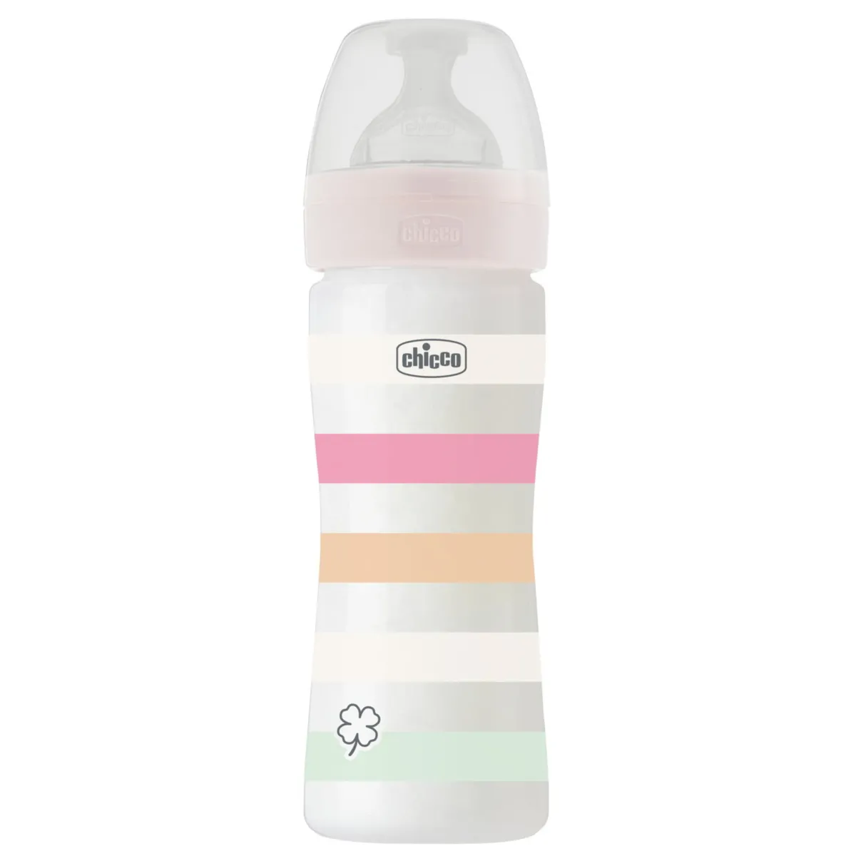 Chicco Biberon benessere 250ml flusso medio in plastica bianco rosa –