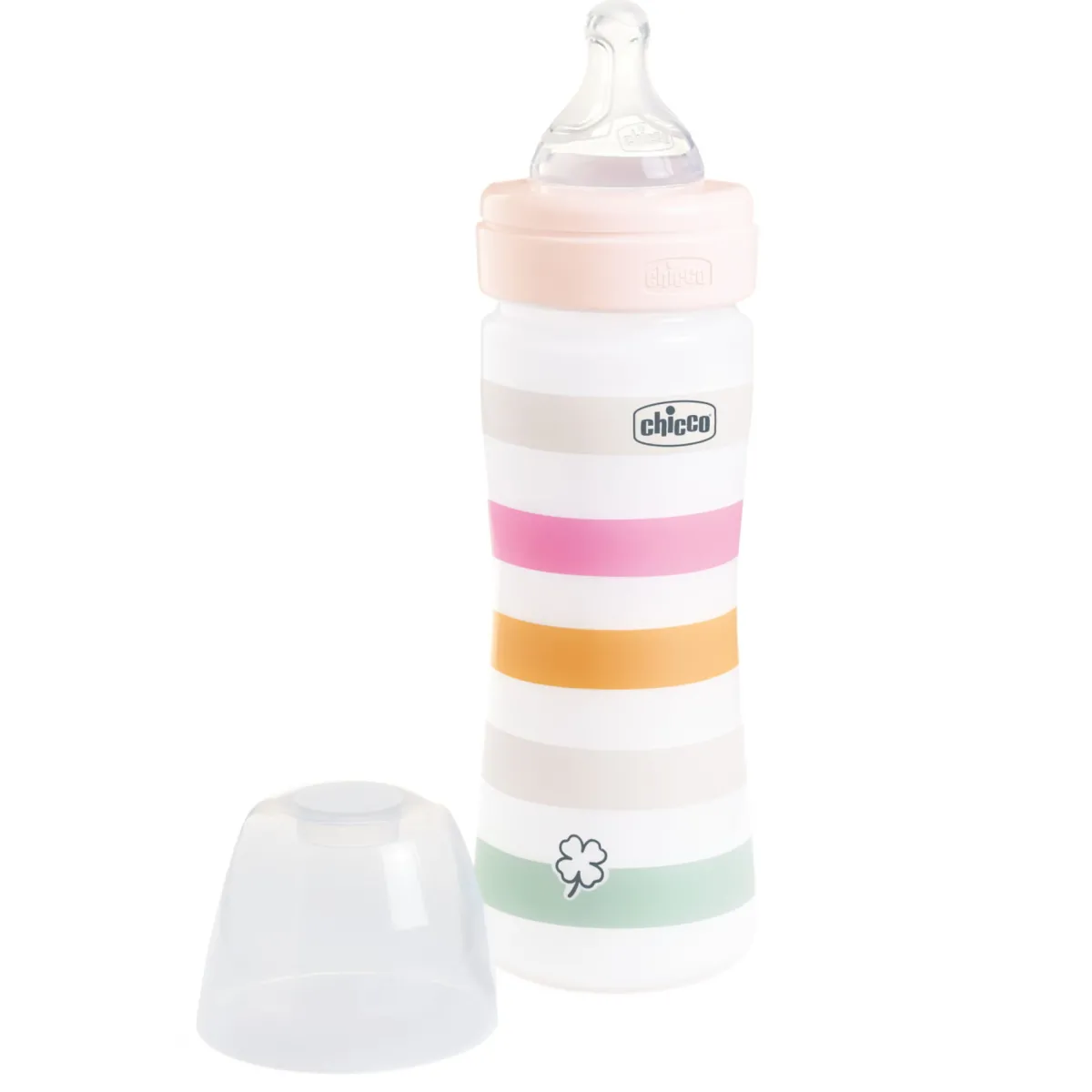 Chicco Biberon benessere 250ml flusso medio in plastica bianco rosa –