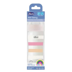 Chicco Biberon benessere 250ml flusso medio in plastica bianco rosa –