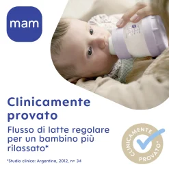 Mam Biberon easy start 260ml bio-circolare conf. singola rosa –