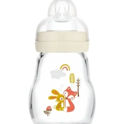 Mam Biberon feel good 170 ml in vetro +0 mesi con tettarella misura 1, neutro –