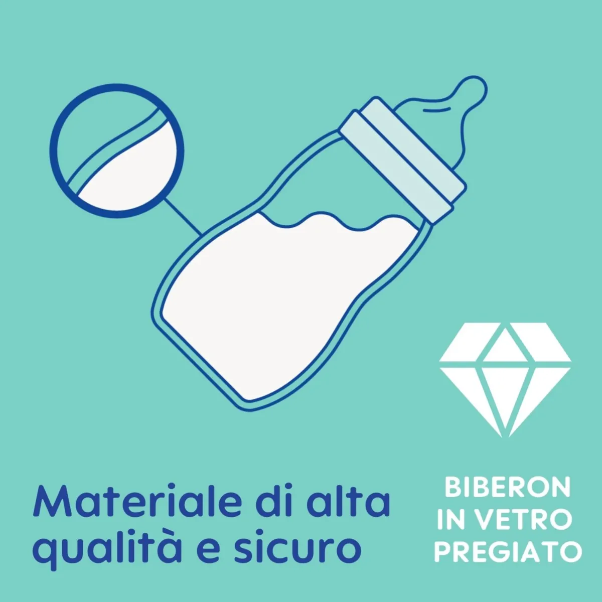 Mam Biberon feel good 170 ml in vetro +0 mesi con tettarella misura 1, neutro –