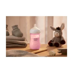 Avent Biberon natural con tettarella a risposta naturale rosa da 260 ml 1m+ | senza bpa – philips