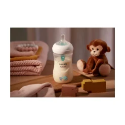 Avent Biberon natural con tettarella a risposta naturale e valvola airfree decorazione elefanti da 260 ml 1m+ | senza bpa – philips