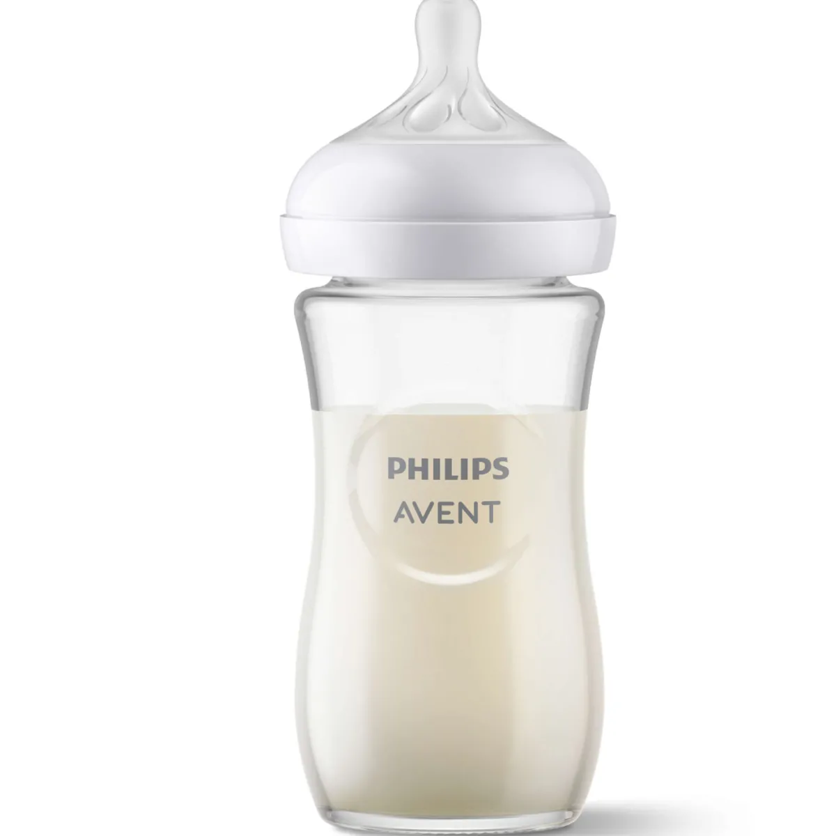 Avent Biberon natural in vetro con tettarella a risposta naturale da 240ml 1m+ | senza bpa – philips