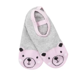 Mawi Calze antiscivolo modello balleria grigie/rosa