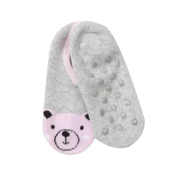 Mawi Calze antiscivolo modello balleria grigie/rosa