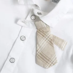 Chicco Camicia m/l con cravattino beige