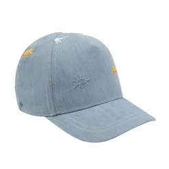 Mawi Cappello da baseball bimbo finto denim stampato