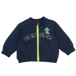Chicco Cardigan fleece blu zip fluo –