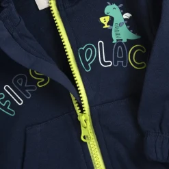 Chicco Cardigan fleece blu zip fluo –