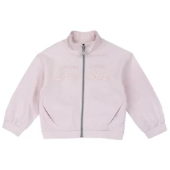 Chicco Cardigan fleece rosa stampa tono su tono –