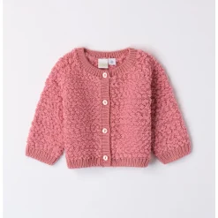 Mignolo Cardigan tricot ciniglia rosa