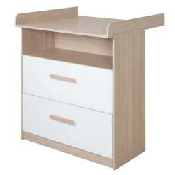 ROBA GMBH Cassettiera fasciatoio, 2 cassetti + 1 ripiano naturale bianco – roba