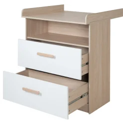 ROBA GMBH Cassettiera fasciatoio, 2 cassetti + 1 ripiano naturale bianco – roba