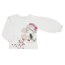 Mawi Casual t-shirt manica lunga bimba bianca stampata