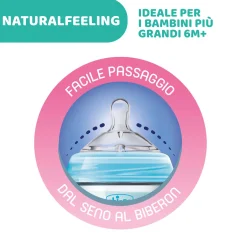 Chicco – biberon naturalfeeling bimbo, 6m+, 330 ml, flusso veloce