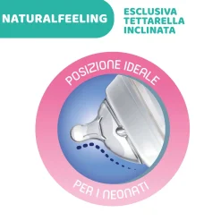 Chicco – biberon naturalfeeling neutro, 2m+, 250 ml, flusso medio