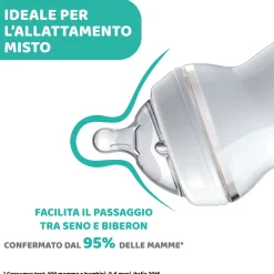 Chicco – biberon naturalfeeling neutro, 2m+, 250 ml, flusso medio