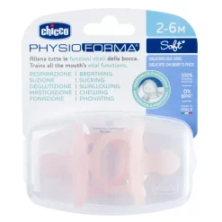 Chicco – physioforma gommotto rosa in silicone 2 pezzi | 2-6 mesi