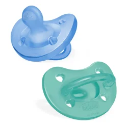 Chicco – physioforma gommotto blu/verde in silicone 2 pezzi | 6-16 mesi