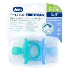 Chicco – physioforma gommotto blu/verde in silicone 2 pezzi | 6-16 mesi