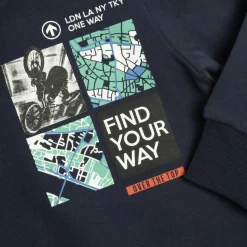 Chicco – sweat shirt pesante senza cappuccio con stampa bicicletta