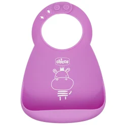Chicco bavaglino in silicone facile da arrotolare 6m+ rosa